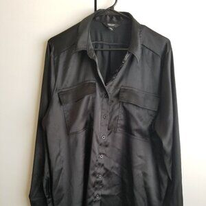 Very Wang satin-like utility blouse